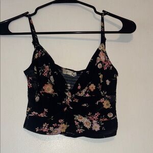 Floral Black Camisole Top